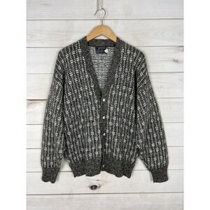 Vintage Peconic Bay Traders Sweater Mens Large Wool Chunky Knit Cardigan USA